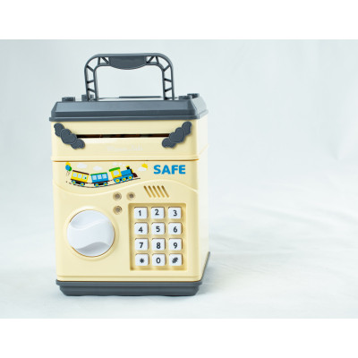 Дитячий сейф-скарбничка saving box money safe з кодовим замком жовтий