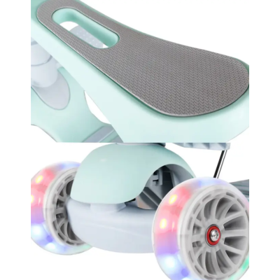 Дитячий самокат триколісний Children's Scooter з батьківською ручкою Блакитний