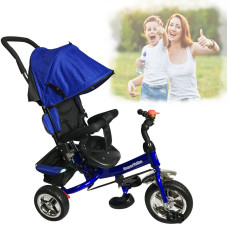 Дитячий триколісний велосипед Best Trike 5588 CІНІЙ, батьківська ручка та дзвінок
