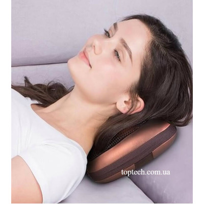 Подушка-масажер в авто та для дому Home Car Massage Pillow brown на 4 ролики