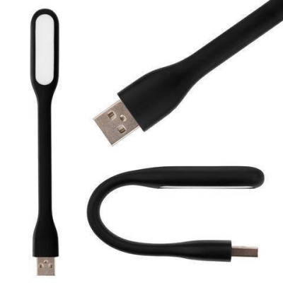 Портативний гнучкий LED USB світильник black