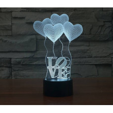 Світильник 3D Desk Lamp Серця кульки Love