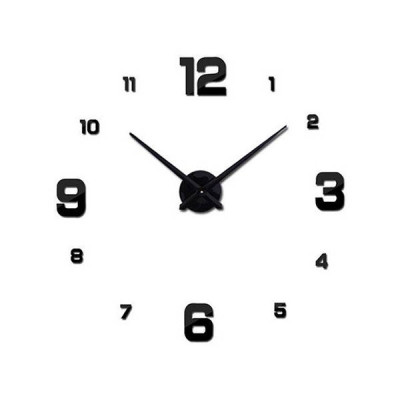 Годинник настінний 3D DIY Clock NEW (з цифрами) Black