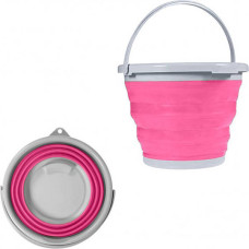Відро 5 літрів туристичне складане Silicon Collapsible Bucket Рожеве