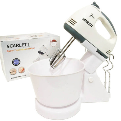 Стаціонарний міксер Scarlett MM 1620 з чашею Білий