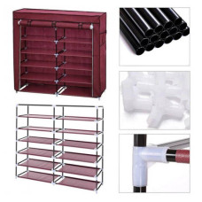 Тканинна подвійна шафа для взуття Shoe Cabinet 5 Layer 6510 Рожевий