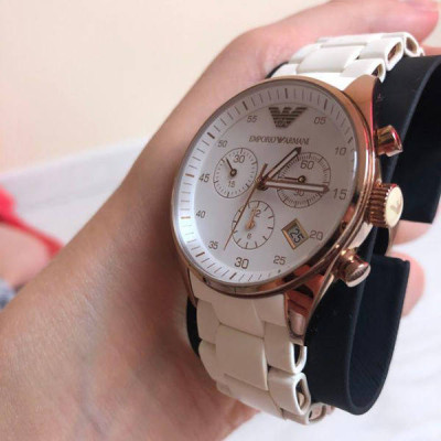 Жіночий наручний годинник ARMANI з браслетом Білий