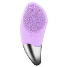 Електрична силіконова щітка-масажер для чищення обличчя Sonic Facial Brush Фіолетова