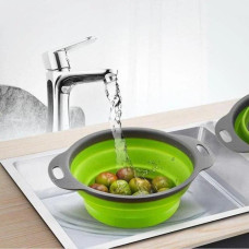 Дуршлаг силіконовий складаний 2в1 Collapsible filter baskets круглий