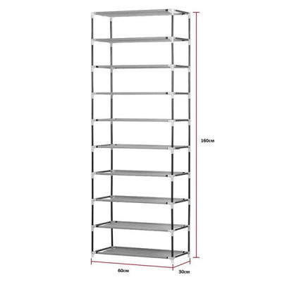Складна шафа для взуття Shoe Cabinet Shoe rack, 9 полиць Коричневий