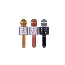 Караоке - мікрофон WS 858 microSD FM радіо Розово - золотий