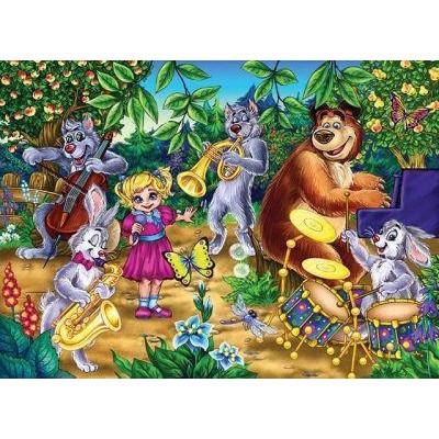 М'які пазли Danko Toys «Миша та Маша» 20 деталей