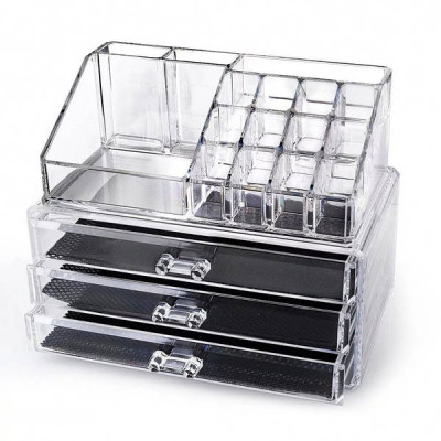 Акриловий органайзер Cosmetic Storage Box для косметики (3 скриньки)