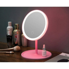 Настільне дзеркало з підсвічуванням та вентилятором Beauty Breeze Mirror Рожеве