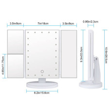 Косметичне складне дзеркало Led Mirror з LED підсвічуванням white