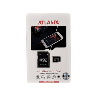 Карта пам'яті microSD Atlanfa 16Гб з адаптером