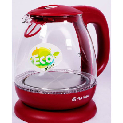 Електрочайник скляний з підсвічуванням SATORI SGK-4101-RD 900 Вт 1 л