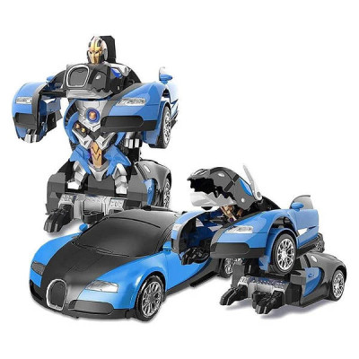 Машинка Трансформер Bugatti Robot 1:12 синя