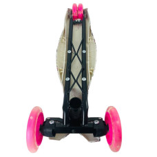 Дитячий самокат Scooter SL-4Z світяться колеса і складана ручка Рожева абстракція