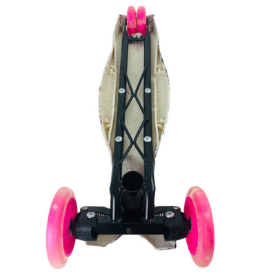 Дитячий самокат Scooter SL-4Z світяться колеса і складана ручка Рожева абстракція
