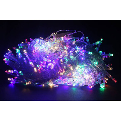 Xmas Нитка 100 LED МУЛЬТИК (прозорий провід, 8.5 метрів)