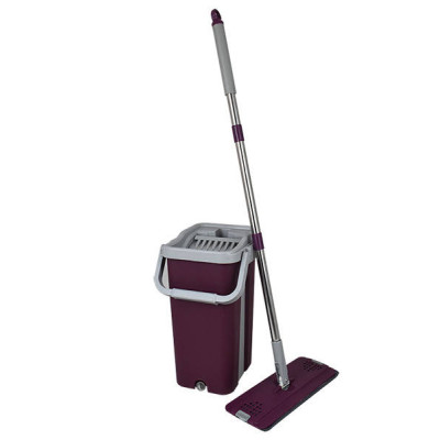 Комплект для прибирання відро та швабра з віджимом EasyMop 10л Фіолетово-сірий