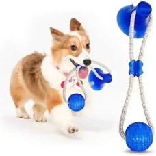 Іграшка для собак канат на присосці з м'ячем Pet molar toys Синя