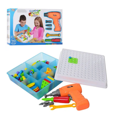 Мозаїка конструктор із шуруповертом Creative Puzzle 193 деталі