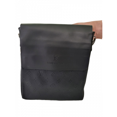 Чоловіча сумка-планшет через плече Louis Vuitton Чорна