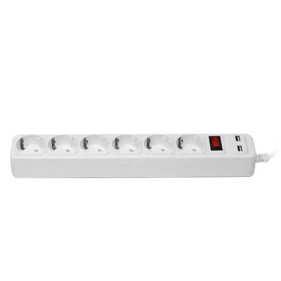 Мережевий фільтр з USB на 6 розеток