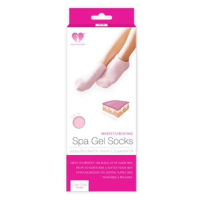 Зволожуючі гелеві шкарпетки для педикюру SPA Gel Socks № G09-12 рожеві від 20 до 28см
