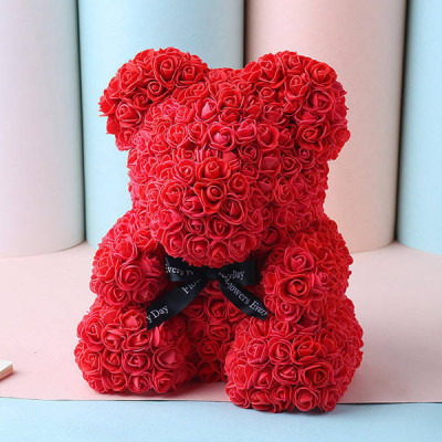 Ведмедик з 3D троянд Teddy Rose 40 см Червоний + подарункова упаковка