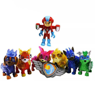 Ігровий набір фігурок Щенячий патруль Paw Patrol 7 шт з підсвічуванням + значок