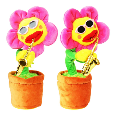 Танцююча квітка, що співає саксофоніст Dancing Sunflower Рожевий