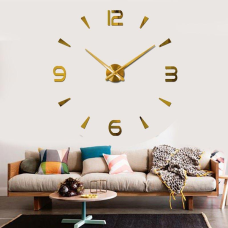Годинник настінний 3D DIY Clock NEW (з цифрами) Gold