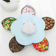 Обертова складна одноярусна цукерниця Flower Candy Box для цукерок та фруктів