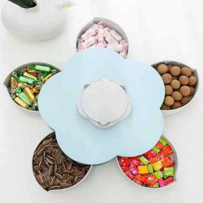 Обертова складна одноярусна цукерниця Flower Candy Box для цукерок та фруктів