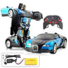 Машинка Трансформер Bugatti Robot Car Size 1:18 СИНЯ