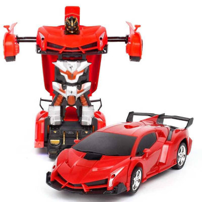 Машинка Трансформер Lamborghini Robot Car Size 1: 18 ЧЕРВОНА З ПУЛЬТОМ