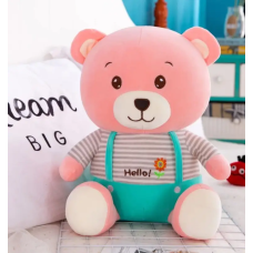 Іграшка-подушка ведмедик «Hello» з пледом 3 в 1 Рожевий