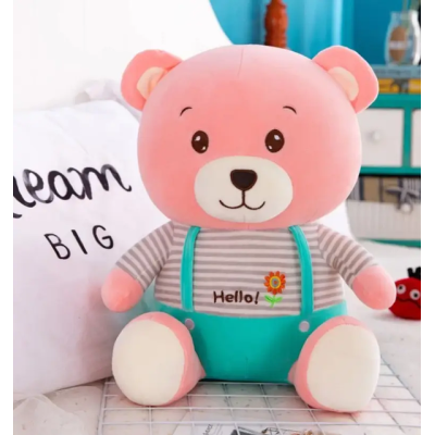 Іграшка-подушка ведмедик «Hello» з пледом 3 в 1 Рожевий