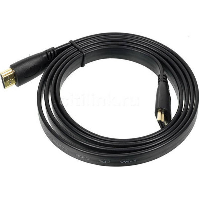 Кабель відео HDMI - HDMI 1.5 м плоский шнур