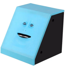 Скарбничка жує монети з обличчям Face Piggy Bank блакитна