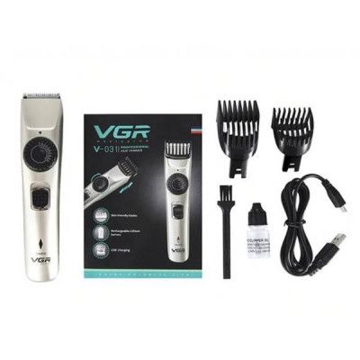 Машинка для стрижки акумуляторна VGR V-031 10 Вт 2 насадки