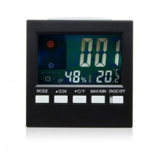 Цифровий годинник гігрометр LCD 3 в 1 HTC-1 Чорний