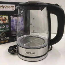 Електрочайник Rainberg RB-703 2200 Вт 2 л Сріблястий з чорним
