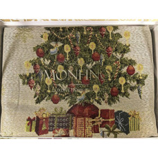 Новорічна скатертина Monfino Home Plus Гобелен Ялинка 150x220
