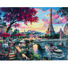 Картина за номерами GX 35814" Вечірня Сена" 40*50 см у коробці