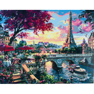 Картина за номерами GX 35814" Вечірня Сена" 40*50 см у коробці