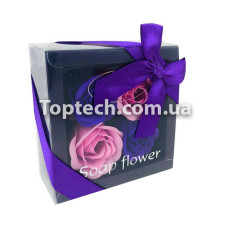 Подарунок набір з трояндами з мила Soap Flower 4 шт Фіолетовий
